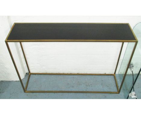 CONSOLE TABLE, gilt metal frame base with slate style insert top. 110cm W 25cm d 71cm T