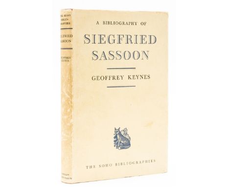 WW1.- Keynes (Geoffrey) A Bibliography of Siegfried Sassoon, first edition, 1962; A Bibliography of Rupert Brooke, third edit