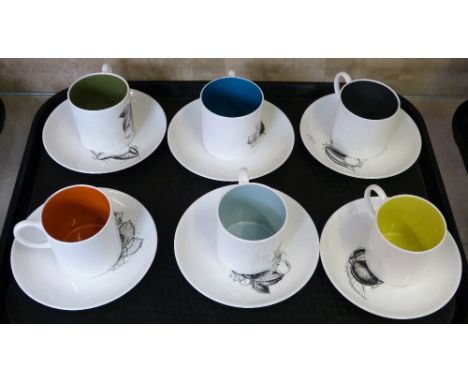 A set of six Susie Copper coffee cups and saucers 