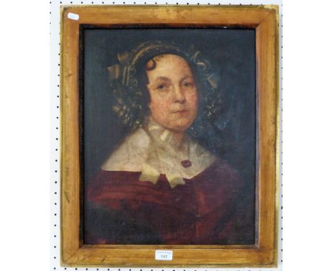 A framed oil on board portrait, 60cm x 50cm 