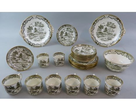 A Victorian Grainger & Co. Worcester coffee set, pattern No. 1991, comprising two sandwich plates, eight cups and saucers, se