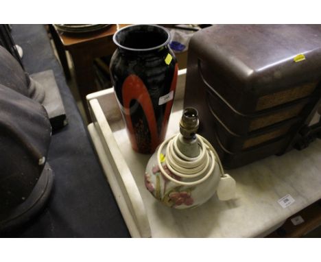 An Art Glass; and a Bernard Rooke table lamp
