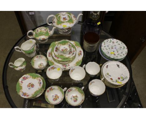 A Paragon china tea set; a locking decanter etc.