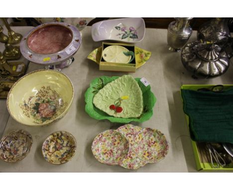 A quantity of various Carltonware fruit dishes; and a Fenton "Du Barry" dish