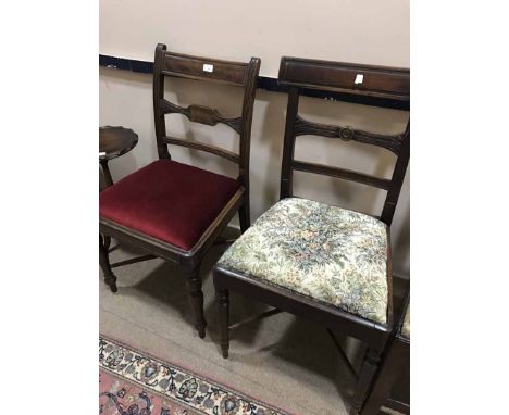 LADDER BACKED DINING CHAIR AND TWO OTHER DINING CHAIRS