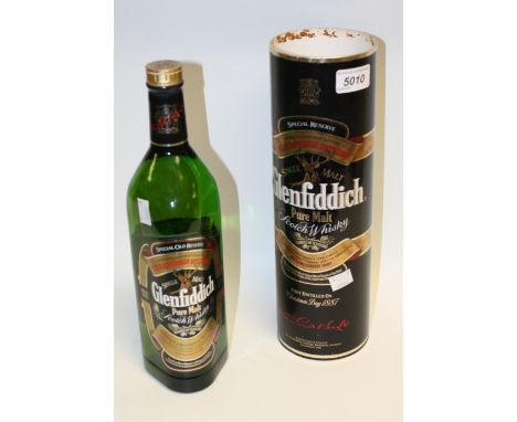 A bottle of Glenfiddich Special Reserve Pure Malt single malt scotch whisky, 1litre