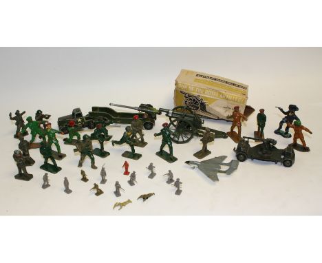 Toys and Juvenalia - Military vehicles including a Britains Toys Gun of The Royal Artillery model No 9717, boxed; a Crescent 