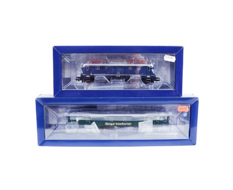 2 Bachmann Liliput HO gauge German locomotives. A DB Class 69 Bo-Bo Diesel loco, 69 901, in Stuckgut-Schnellverkehr dark gree