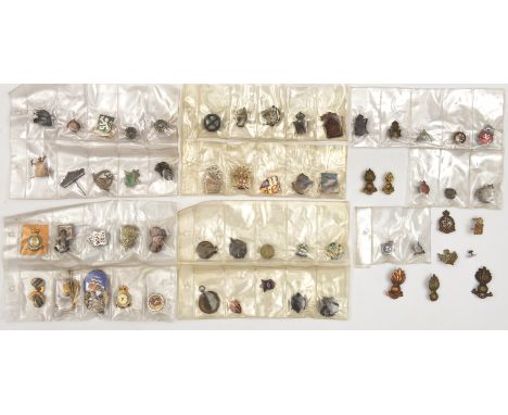 10 OR’s collar badges, including Norfolk, POW’s Vols, Vic Vol Medical Staff Corps, WM thistle, WM strung bugle, etc; approx 5
