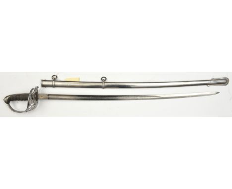 An 1827 pattern Volunteer Rifle Regt officer’s sword,  curved fullered blade 32½” by Mander &amp; Allender, Liverpool, etched