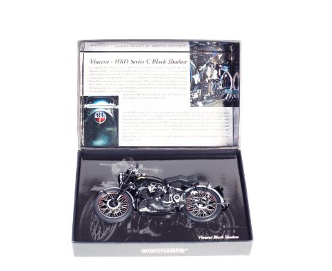 A Minichamps Classic Bike Series 1:12 scale Vincent Black Shadow motorcycle. Boxed. Contents VGC-Mint. £50-70