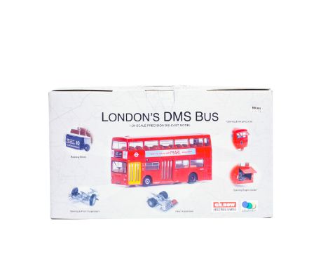 A Gilbow 1:24 scale London Daimler DMS Bus (99101). In London Transport livery, Finchley Garage routes.  Boxed as new. Conten