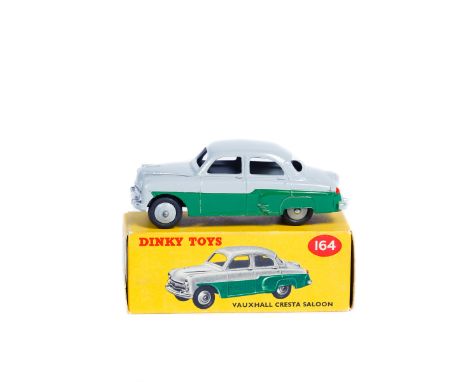 Dinky Toys Vauxhall Cresta Saloon (164). Example in light grey and dark green with light grey wheels and black rubber tyres. 