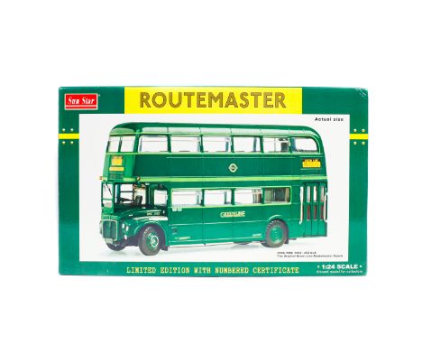 A Sun Star 1:24 scale Routemaster Bus (2904). London Transport Green Line RMC1453, 453 CLT. Boxed, minor wear. With certifica