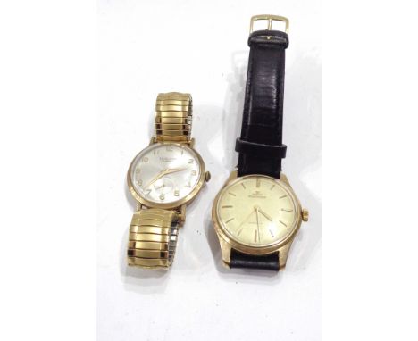 A vintage 9ct. gold cased Jaeger-LeCoultre gentleman's automatic wristwatch with presentation text to case back - sold with a