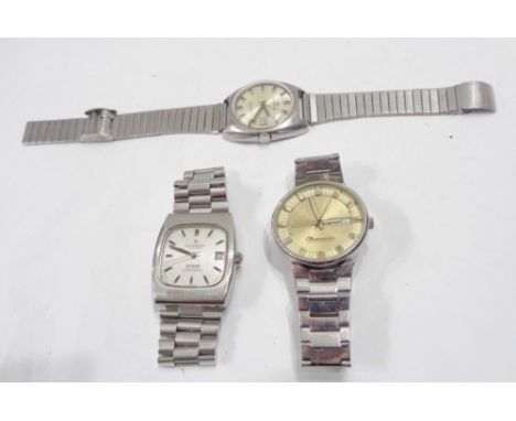 A vintage Omega gentleman's steel cased 'Constellation' automatic wristwatch with rounded square 'TV screen' dial and origina