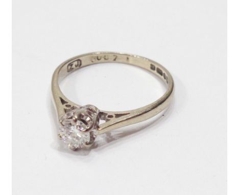 An 18ct. gold diamond solitaire ring - 0.3ct. TDW - size M 1/2