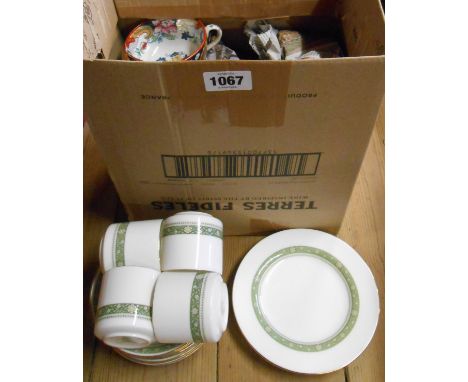 A box containing a quantity of Royal Doulton teaware in the Rondelay pattern including cups and saucers, plates, etc.