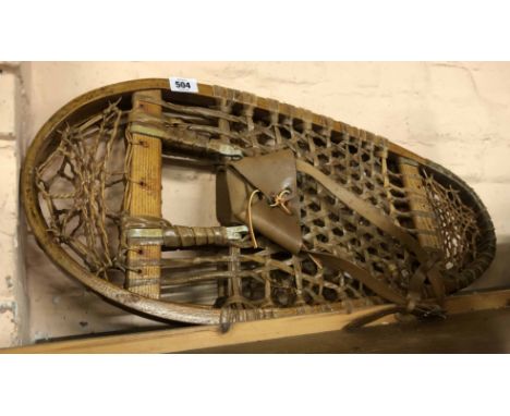 A pair of World War II period US Army C.A. Lund Hastings Minn. snowshoes