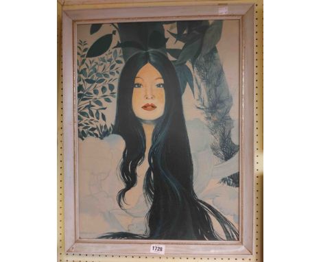 Stan Chapman: a vintage framed coloured print entitled 'Yasuko' - sold with J.H. Lynch: a framed similar entitled 'Tina'
