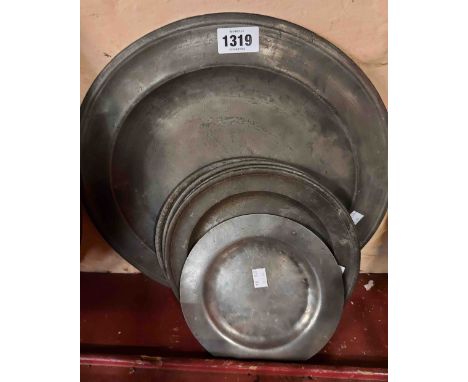Four 17th/18th Century American pewter plates with touchmarks for John Dolbeare (born Ashburton, Devon 1669) - sold with a si