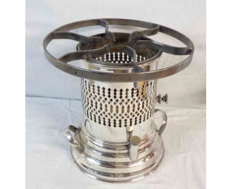 A vintage silver plated flambe lamp spirit burner with spare wick