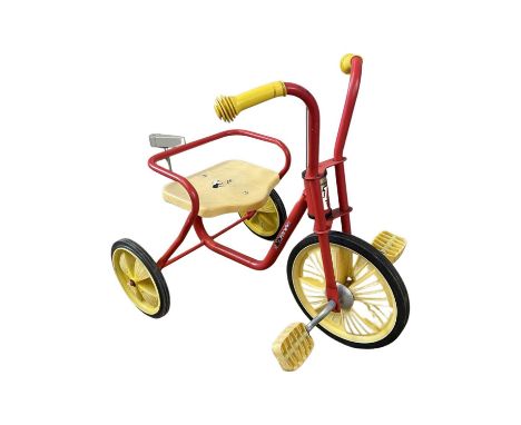 A vintage Lew Ways Ltd tricycle, with Minnie Mouse decal to seat.