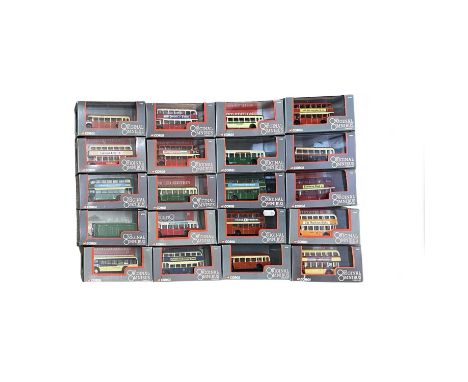 A collection of small boxed and cased Corgi 'Original Omnibus Company' die-cast model buses, including Maidstone &amp; Distri