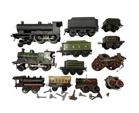 A mixed lot of various 0 gauge model railway, most in worn condition / novice painted / incomplete