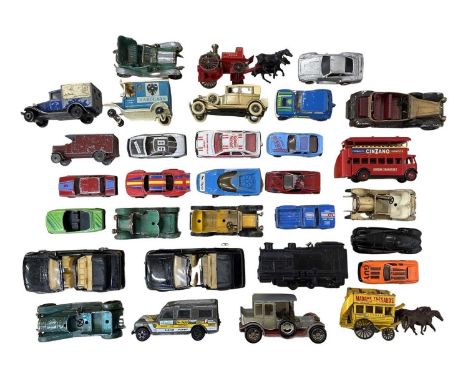 A mixed lot of various play-worn die-cast toy cars, to include: - Bburago - Matchbox - Corgi - Hotwheelsetc