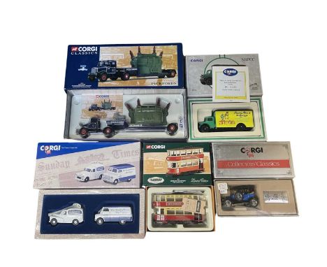 A mixed lot of boxed Corgi die-cast cars, to include: - 16704 Pickfords - 97740 The Times Classic Set - NSPCC Bedford Van, 14