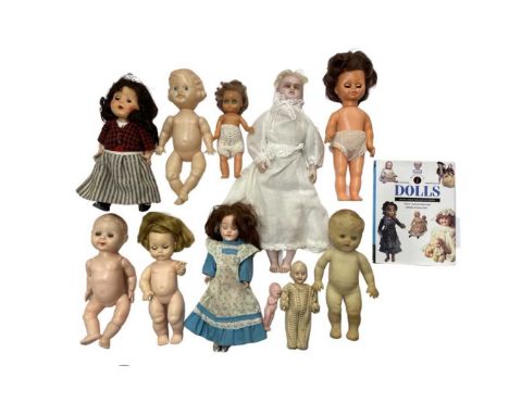 A collection of vintage baby dolls, to include: rubberised, plastic, composite and wax examples.