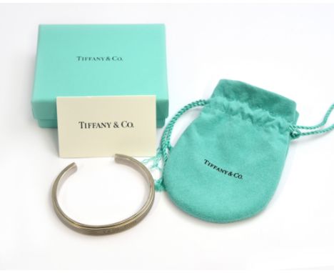 Tiffany - A N.Y Tiffany &amp; Co 1837 silver &amp; titanium cuff bangle stamped 925 Ti, with Tiffany box&nbsp;