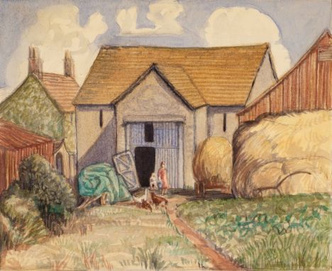 * English Sketchbook. Album of drawings and watercolours by a female artist, circa 1930s, approximately 30 pages (including a