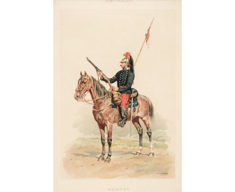 * Military. Titeux (Eugene). Twelve lithographs of French army and cavalry uniform, circa 1895, colour lithographs with title