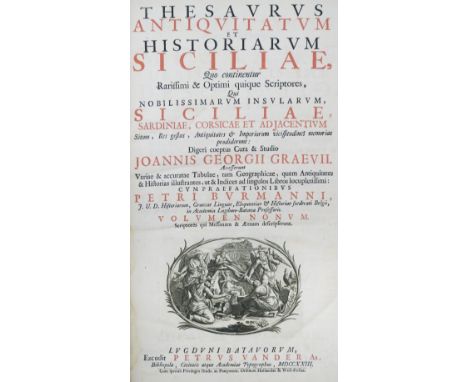 Graevius (Johann Georg). Thesaurus Antiquitatum et Historiarum Siciliae, quo continentur Rarissimi &amp; Optimi quique Script