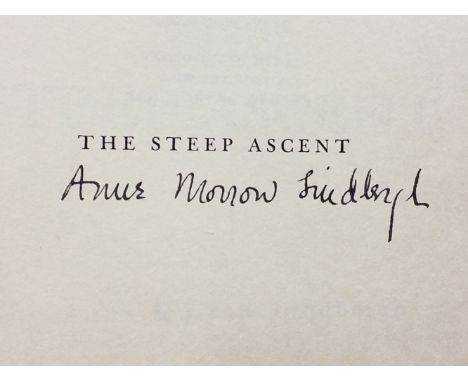 Lindbergh (Anne Morrow). The Steep Ascent, 1st edition, New York, Harcourt, Brace and Company, 1944, front endpaper &amp; hal