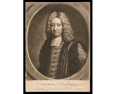 * Faber (John, circa 1684-1756). Edmond Halley, 1722, mezzotint on laid paper of the astronomer Edmond Halley, bust-length by