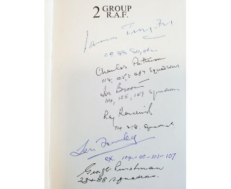 Bowyer (Michael J. F.). 2 Group RAF, A Complete History, 1936-1945, 1st edition, Faber and Faber, 1974, signed by 6 former sq