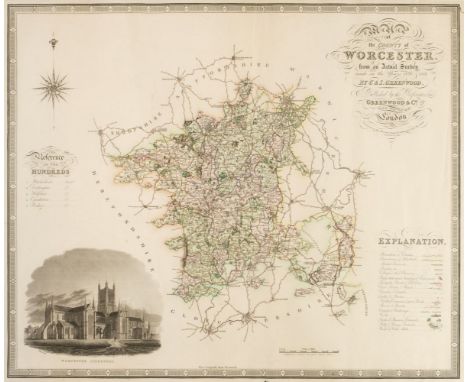 Maps. Greenwood (C. &amp; J.), Map of the County of Worcester from an actual survey..., Map of the County of Huntingdon from 