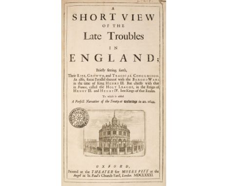 [Dugdale, William]. A Short View of the Late Troubles in England; Briefly setting forth, their rise, growth and tragical conc