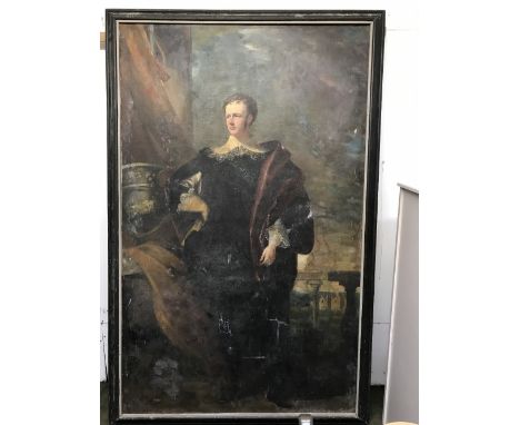 Early C19th Continental School, oil on canvas, Full lifesize portrait of a Gentleman in Van Dyke costume, possibly Spanish, 2