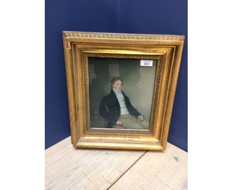 Early C19th English School portrait of a gentleman, seated, pastel, 24cm x 20cm