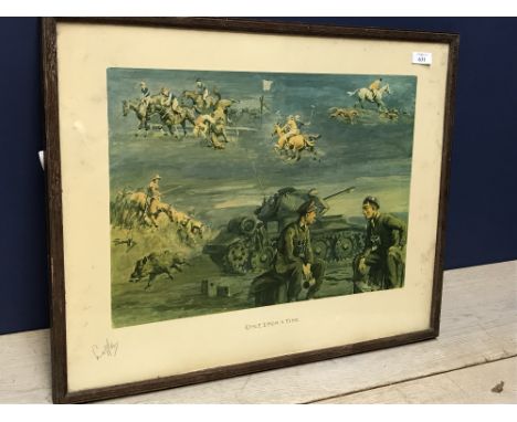 After Snaffles 'Once upon a Time' coloured lithograph, signed with snaffle bit