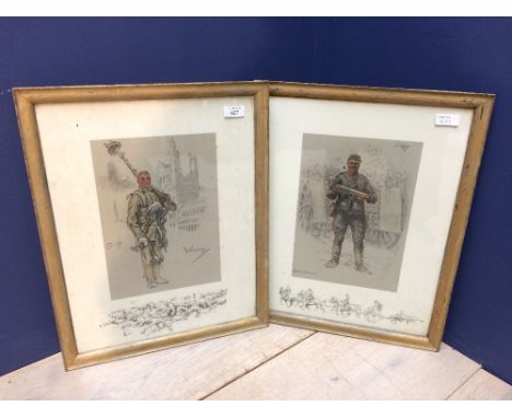 After Snaffles 'Wipers' & 'Bon Voyage' a pair of lithograph prints