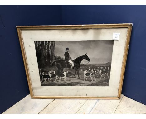 W. OSBORNE Hunting print of George Lane Fox Esq.