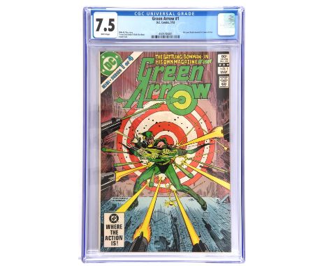 Green Arrow No. 1 CGC Grade 7.5 (DC Comics, 1983).1st comic book devoted to Green Arrow.Creators: Mike W. Barr story, Trevor 