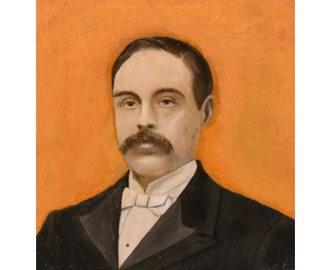 English School, Circa 1970, a bust length portrait of a gentleman in white tie, thought to be Lord Lucan, oil on board, possi