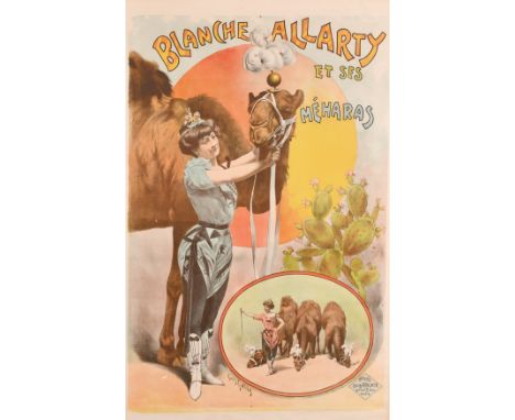 A Louis Galice Lithograph of 'Blanche Allarty et ses Mehards', image size 35.5" x 23.75" (90 x 60cm).