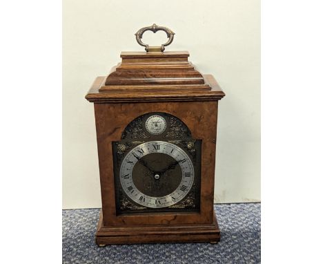 A burr walnut cased Elliot bracket clock, decorative guilt dial with applied chapter ringLocation: R1:1 